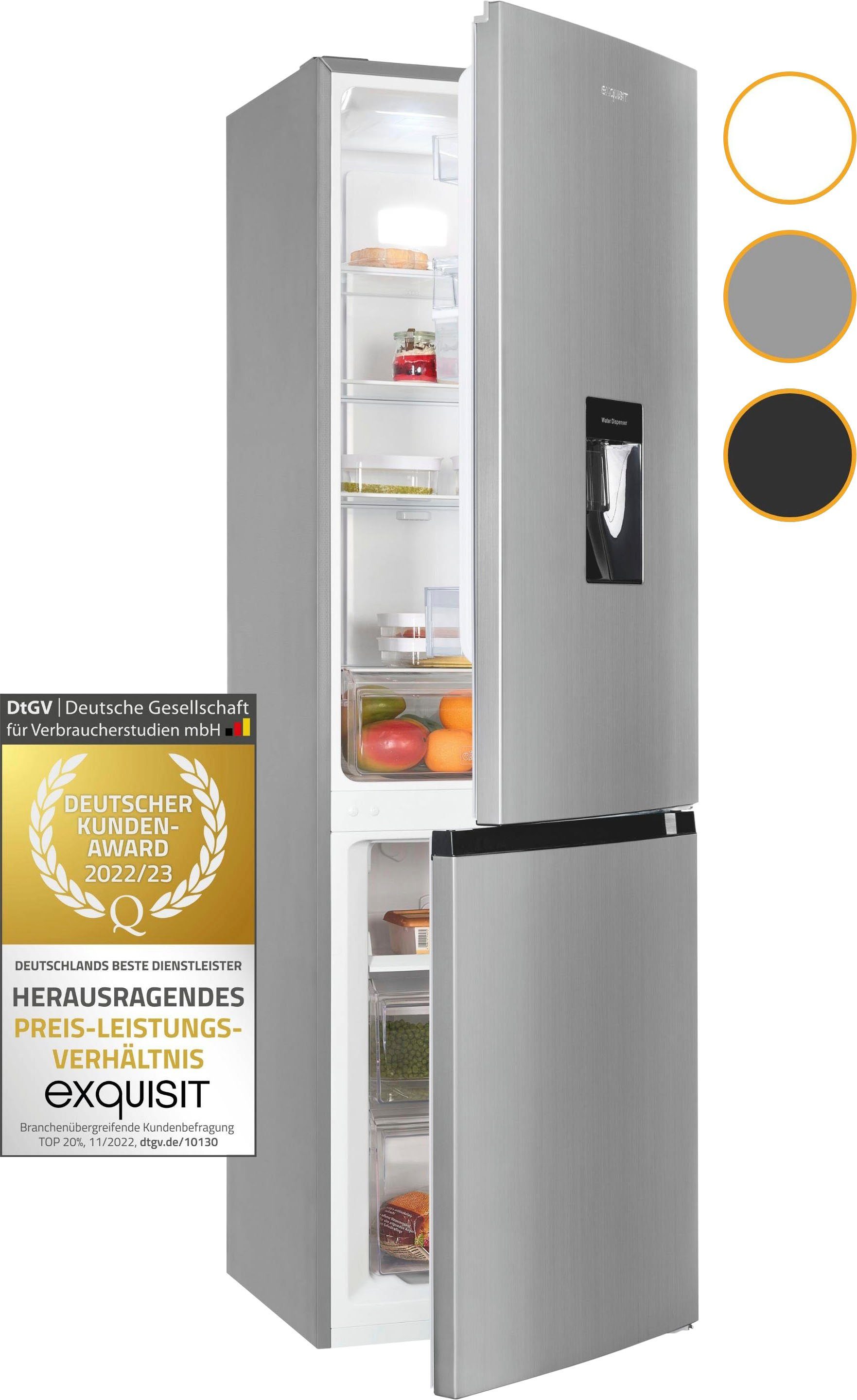 exquisit Kühl-/Gefrierkombination KGC265-70-NF-WS-040C, 180,5 cm hoch, 54 cm breit