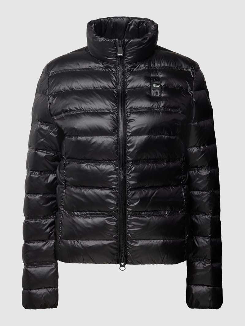 Steppjacke mit Stehkragen in schwarz