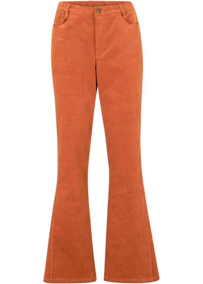 Stretch-Cord-Schlaghose mit High-Waist-Bequembund