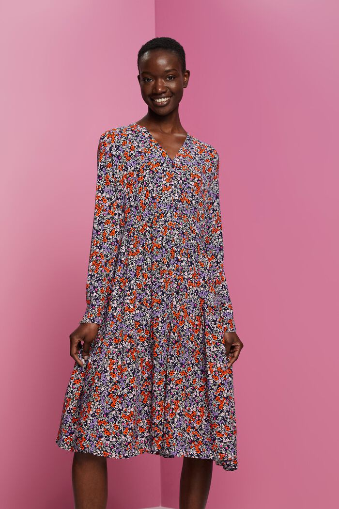 Midikleid mit floralem Allover-Print