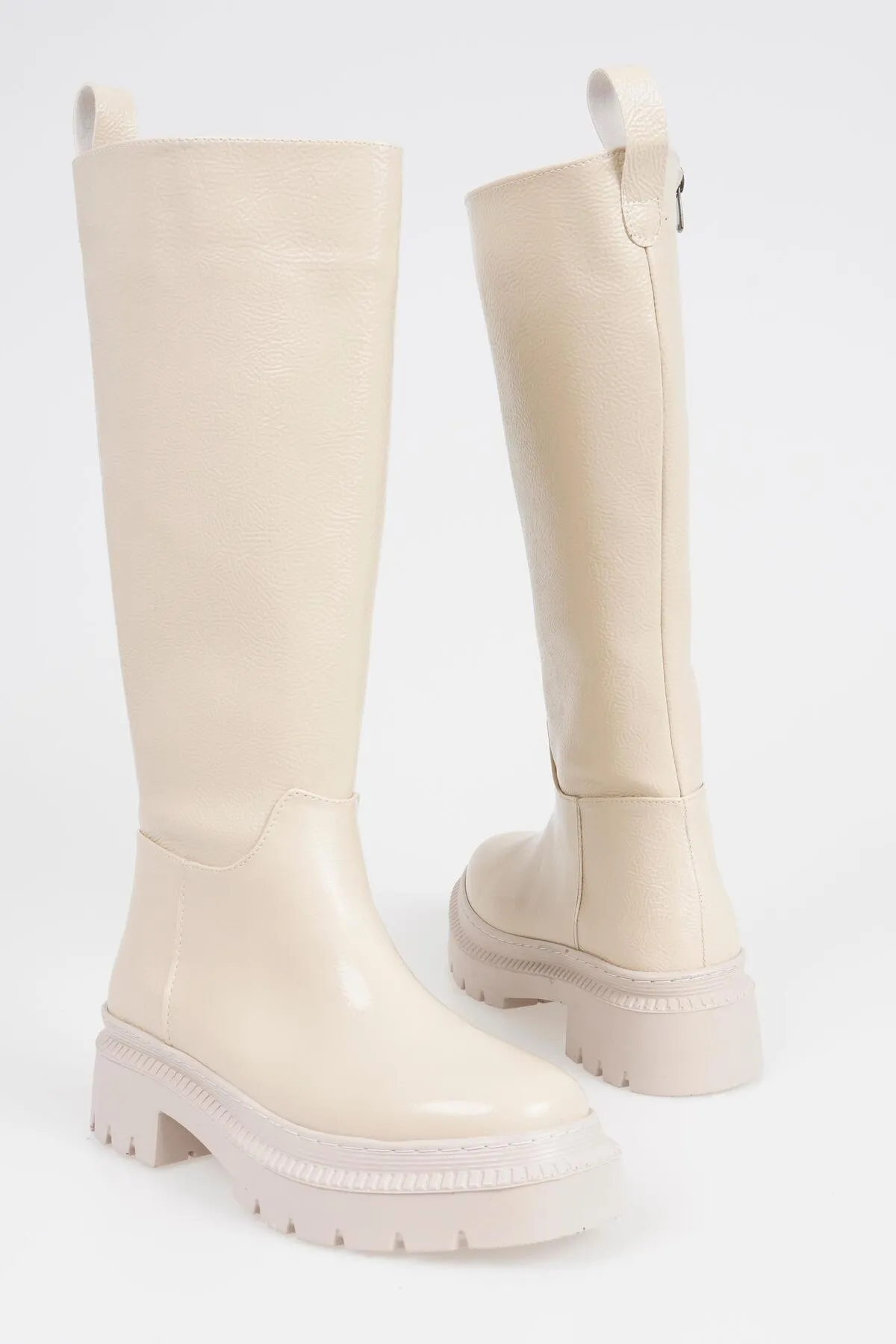 CZ London  Schnürsenkellose Damenstiefel mit dicker Zehensohle