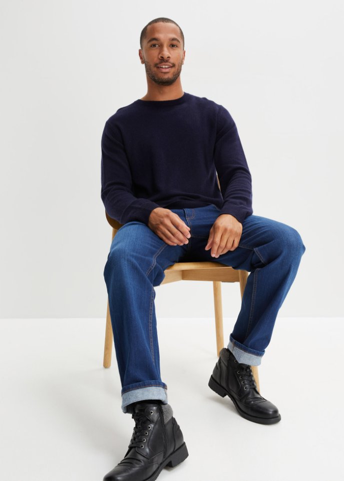 Premium Wollpullover mit Good Cashmere Standard®-Anteil, Rundhals