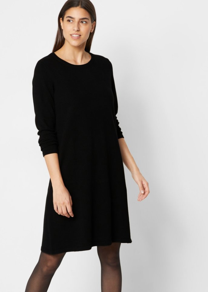 Basic Strickkleid mit recycelter Baumwolle