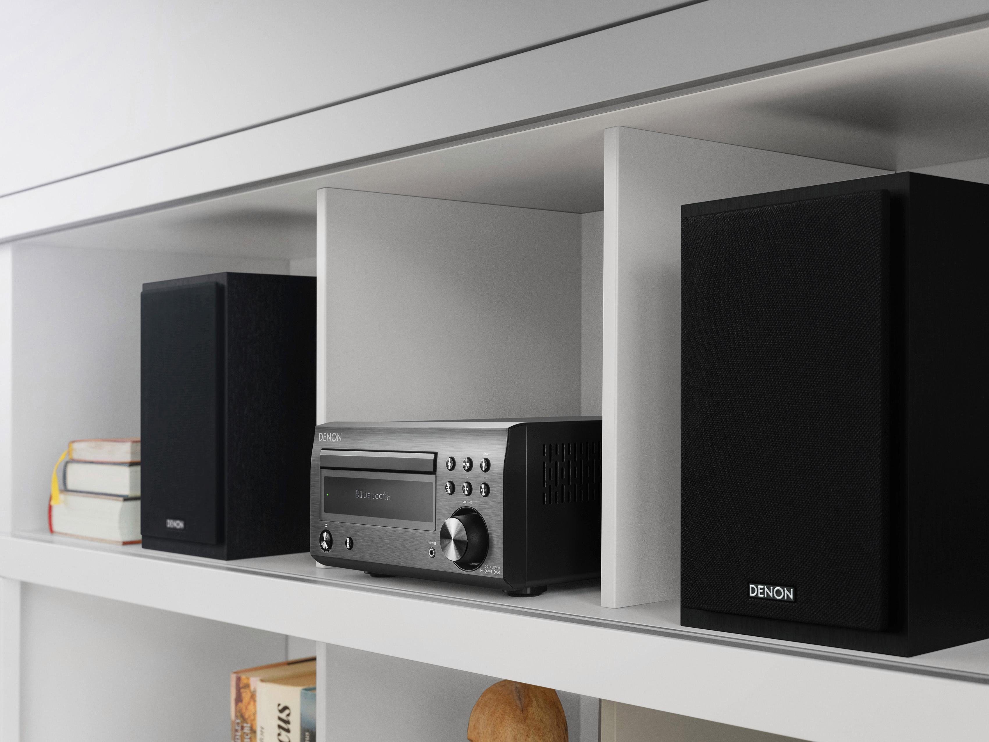 Denon D-M41 Microanlage (Digitalradio (DAB), FM-Tuner mit RDS, 60 W, CD-Player, Bluetooth)