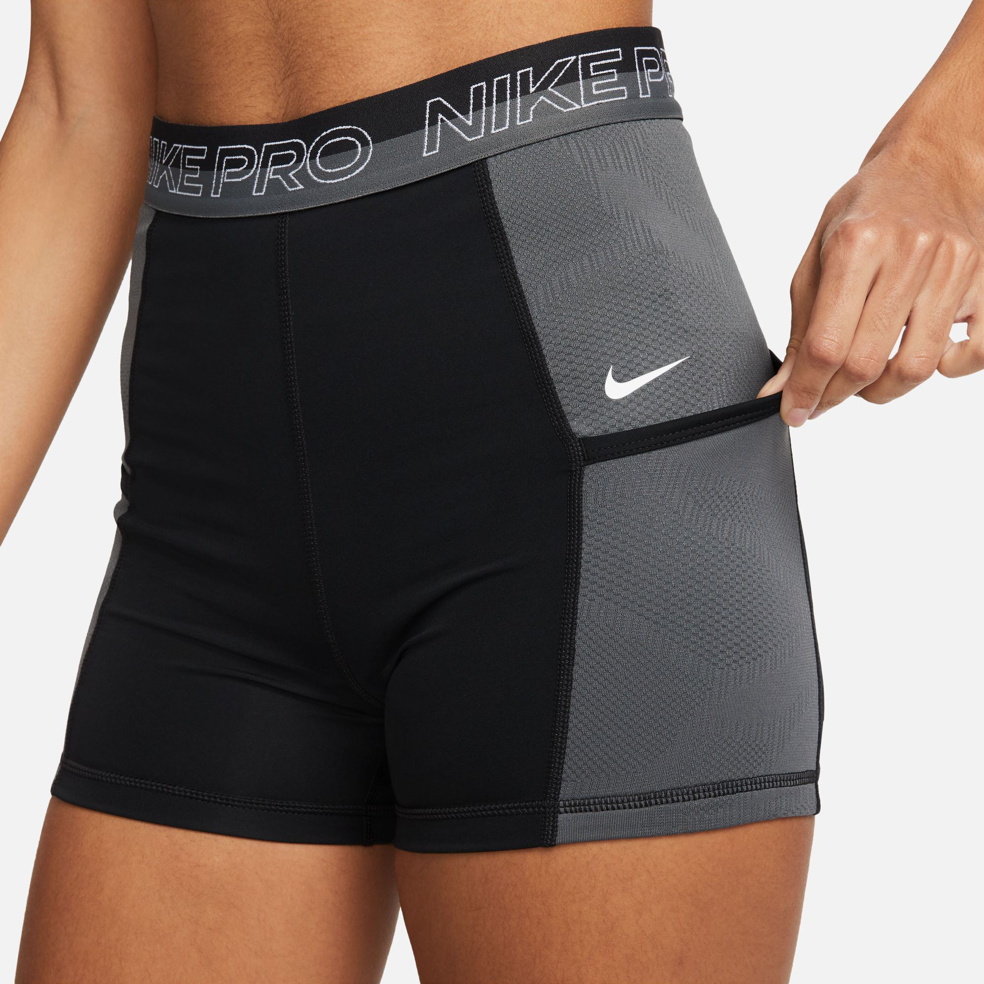 Dri-Fit Performance 3in Ballshort Damen - Schwarz, Grau