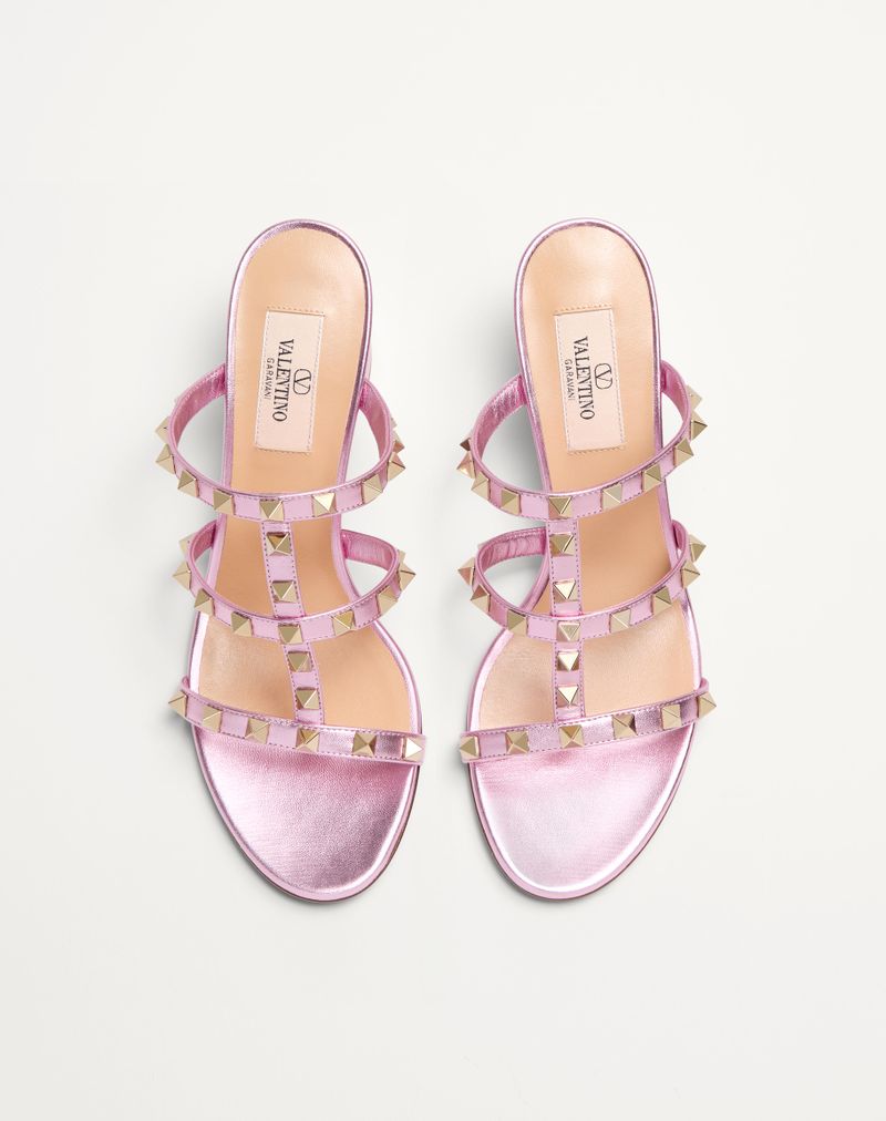 Slide Rockstud Sandal i lamineret nappa 60mm