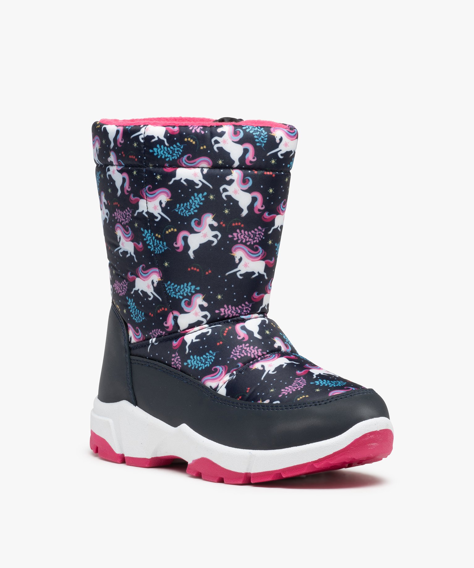 Après-skis fille dessus textile imprimé licornes noir | GEMO