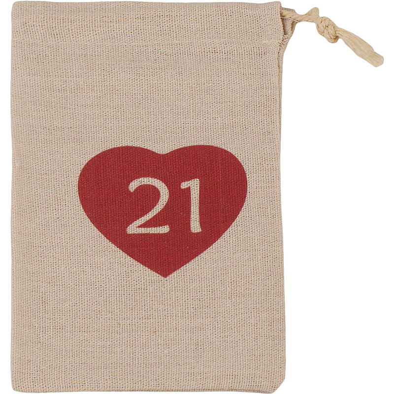 Home Kalenderposer 12x20 cm 1-24 stoff m/hjerte