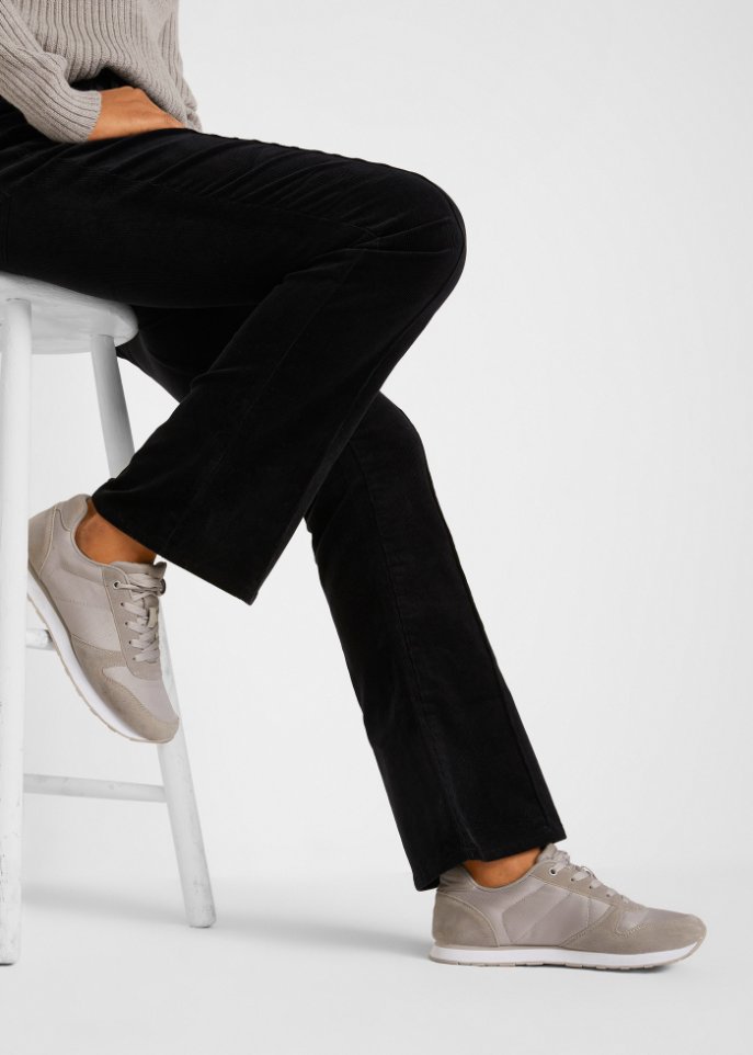 Bootcut-Stretch-Cordhose mit Biesen und Bequembund