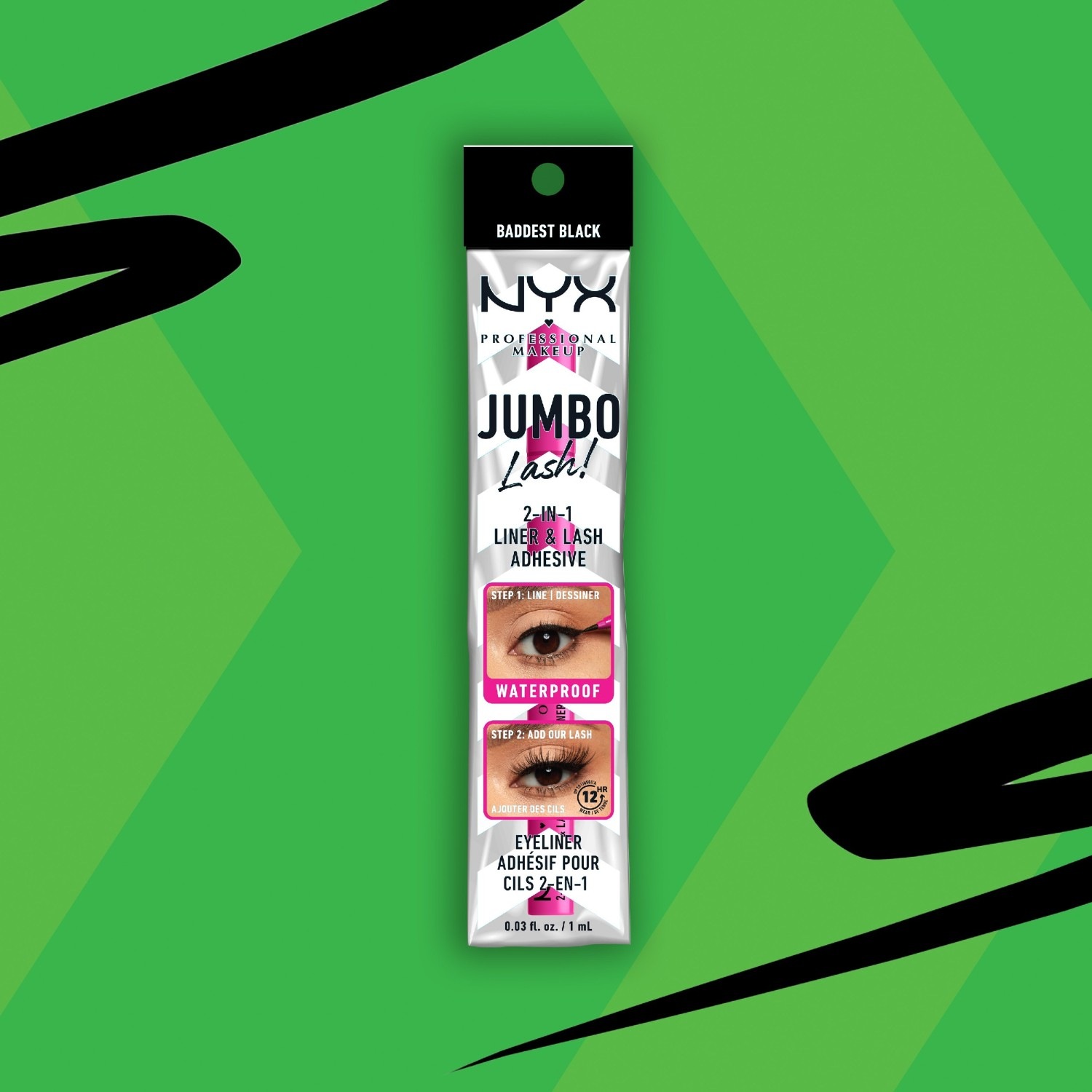 NYX Professional Makeup Jumbo Lash! 2 az 1-ben szempillaspirál és vízálló műszempilla ragasztó