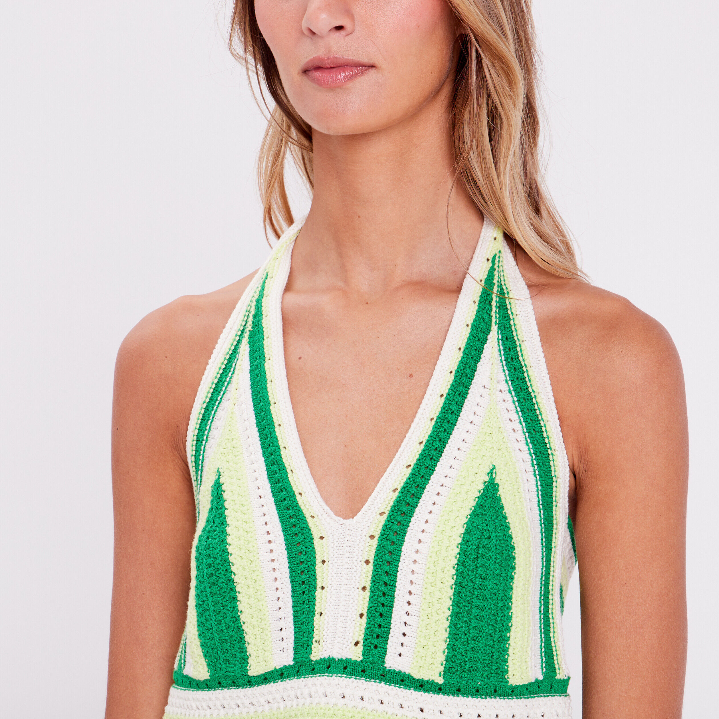 Débardeur crochet vert femme | Cache Cache