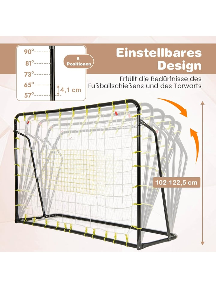 COSTWAY 2 in 1 Fußballtor & Rebounder in Schwarz günstig kaufen onesize