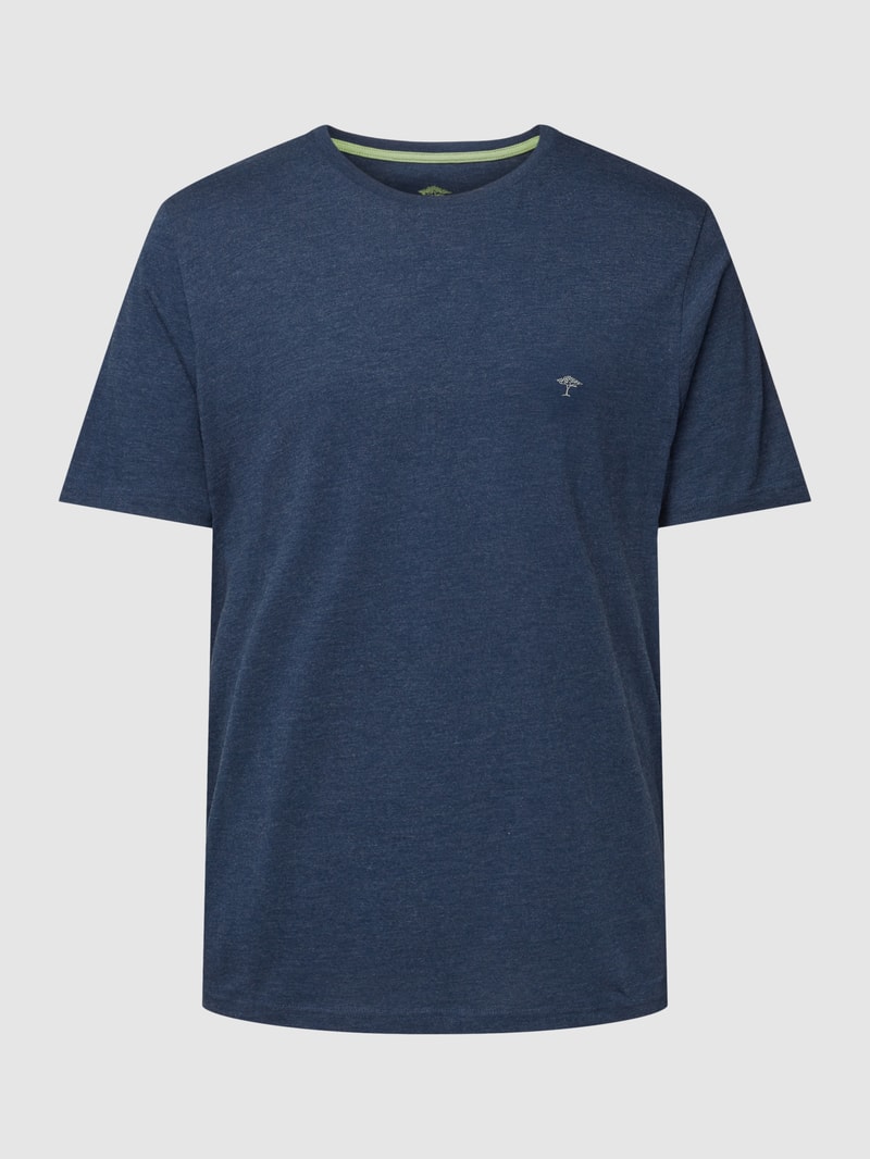 T-Shirt mit Logo-Print in marineblau meliert