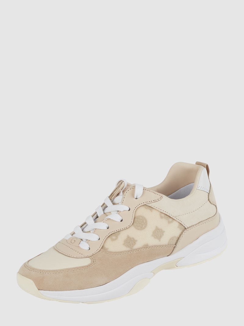 Sneaker aus Leder und Textil Modell 'Luckee' in offwhite
