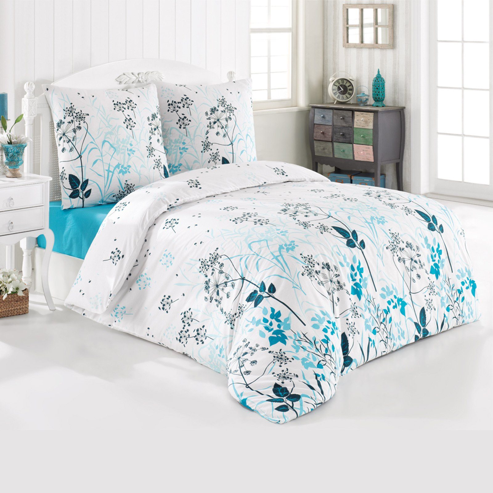 Bettwäsche, Buymax, Renforcé, 2 teilig, 100% Baumwolle, in Renforcé Qualität, Bettwäsche-Set in 135x200 cm, 155x220 cm, 200x200 cm und 200x220 cm, Bett- und Kopfkissenbezug mit Reißverschluss