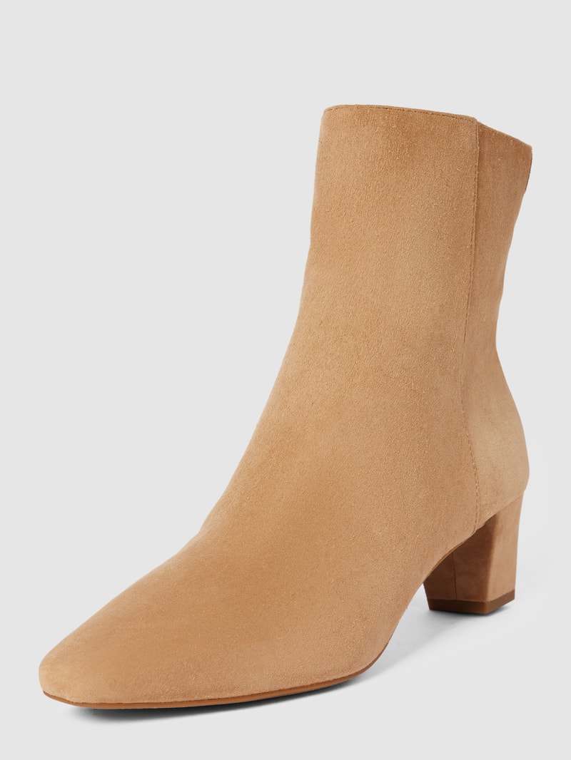 Stiefeletten aus Leder mit Label-Detail Modell 'WILLA' in beige