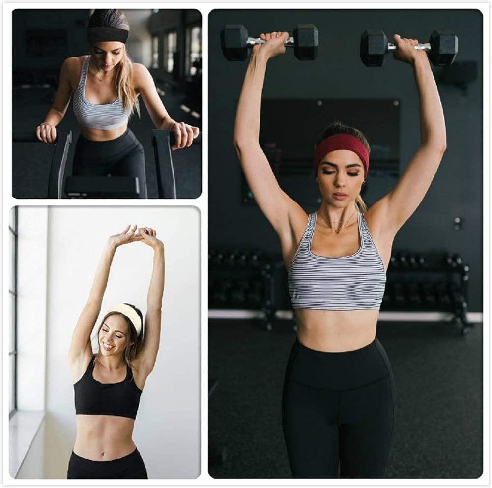 WaKuKa Haarband 6 Stück Damen elastische breite Stirnbänder Sport Yoga Stirnbänder, 6-tlg.