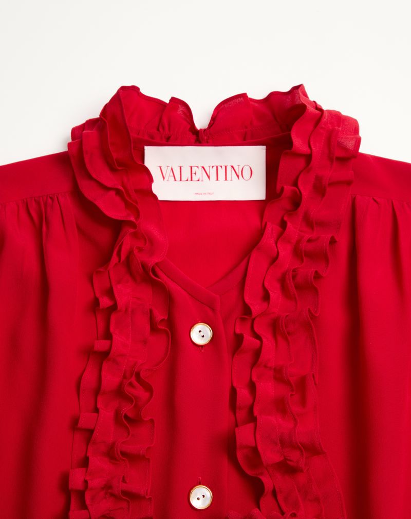 Camisa de crepe de chine