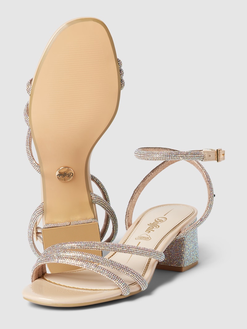 Sandaletten mit Strasssteinbesatz Modell 'LILLY SPARK' in beige