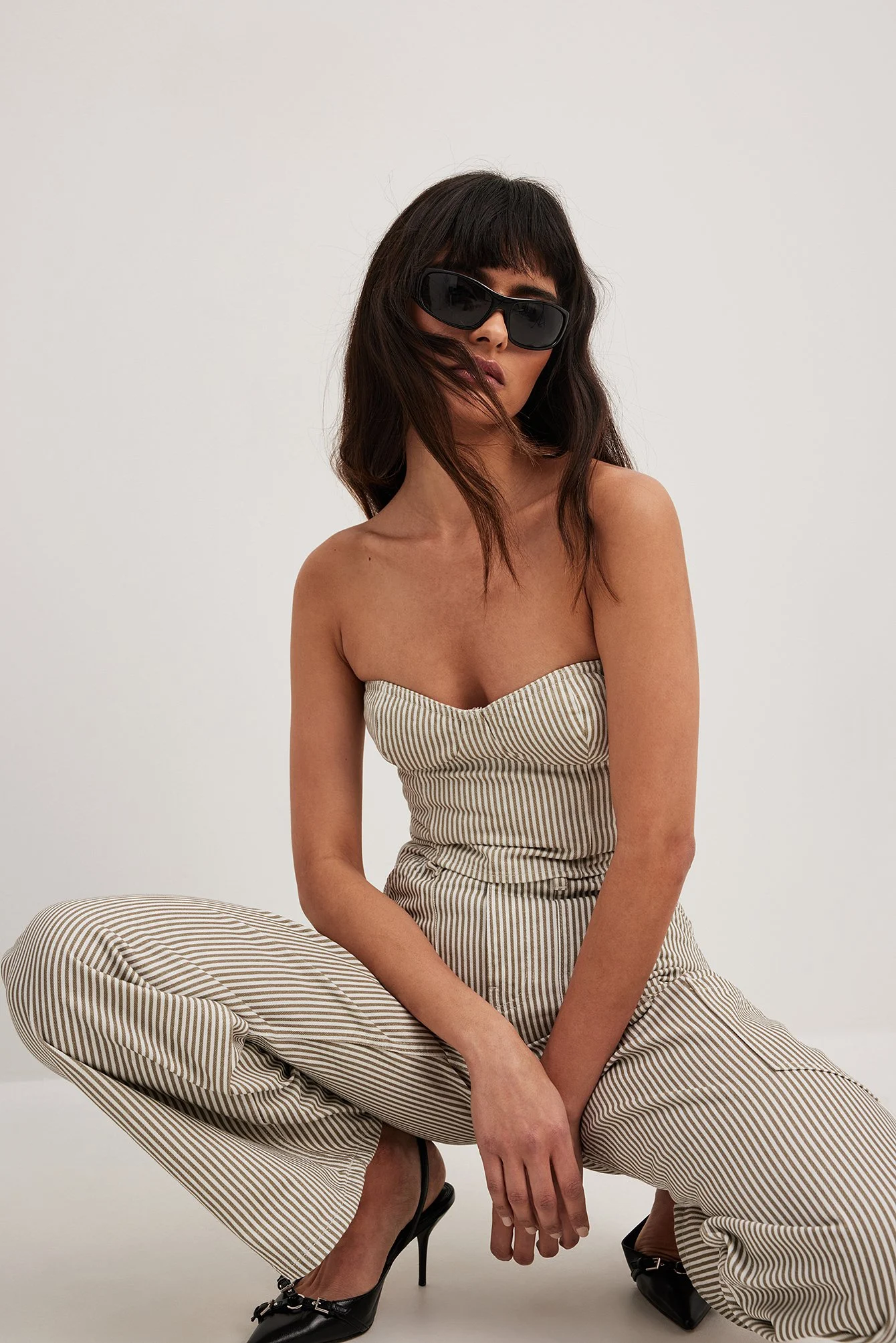 Gestreiftes Cargo-Denim-Top