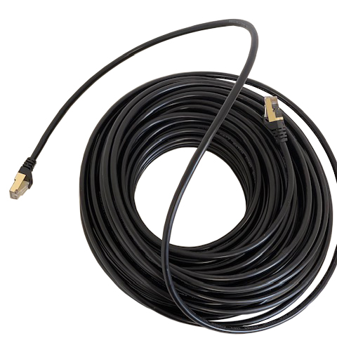 Vago-Tools CAT7 Patchkabel Netzwerkkabel schwarz 20m rund