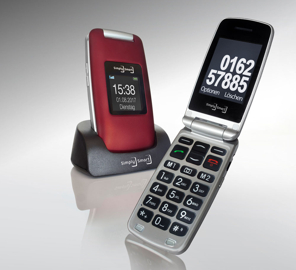 SimplySmart Großtasten-Mobiltelefon MB 100, Rot