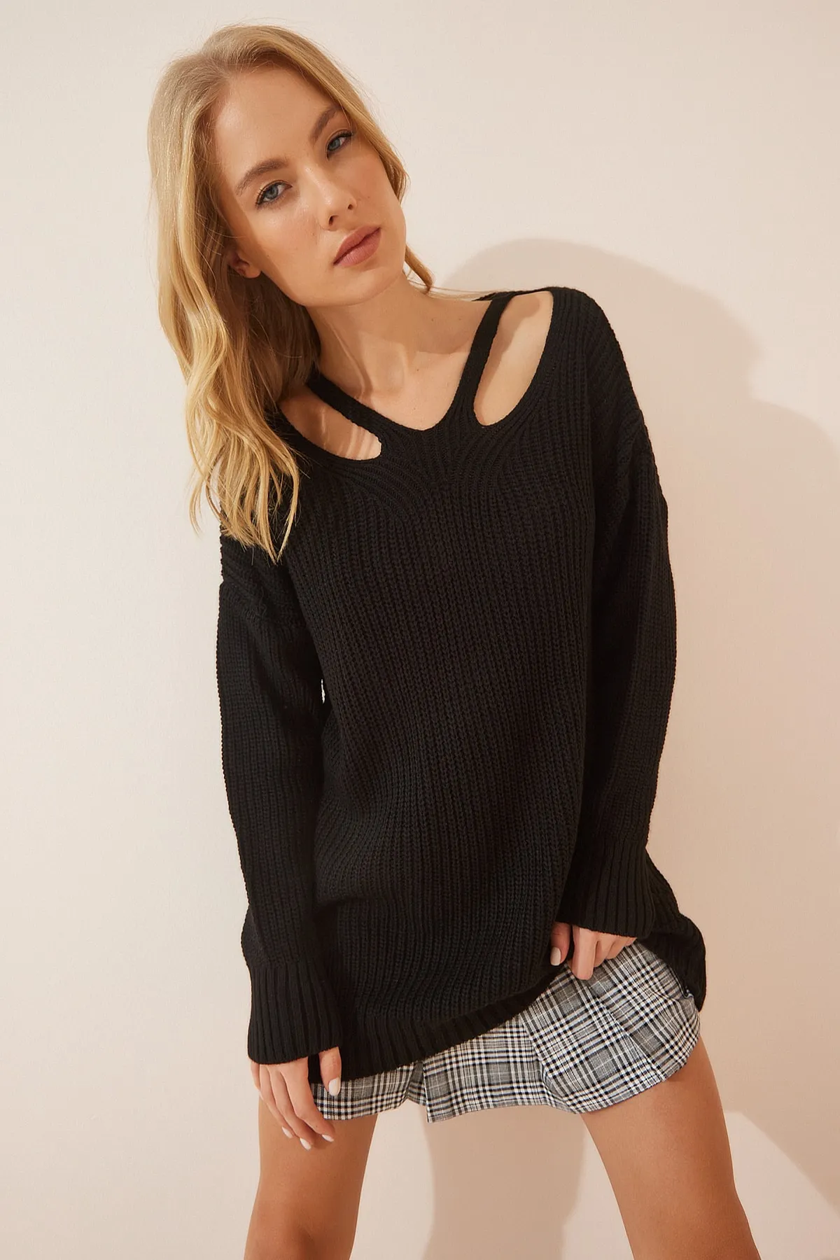Happiness İstanbul  Pullover - Schwarz - Oversized