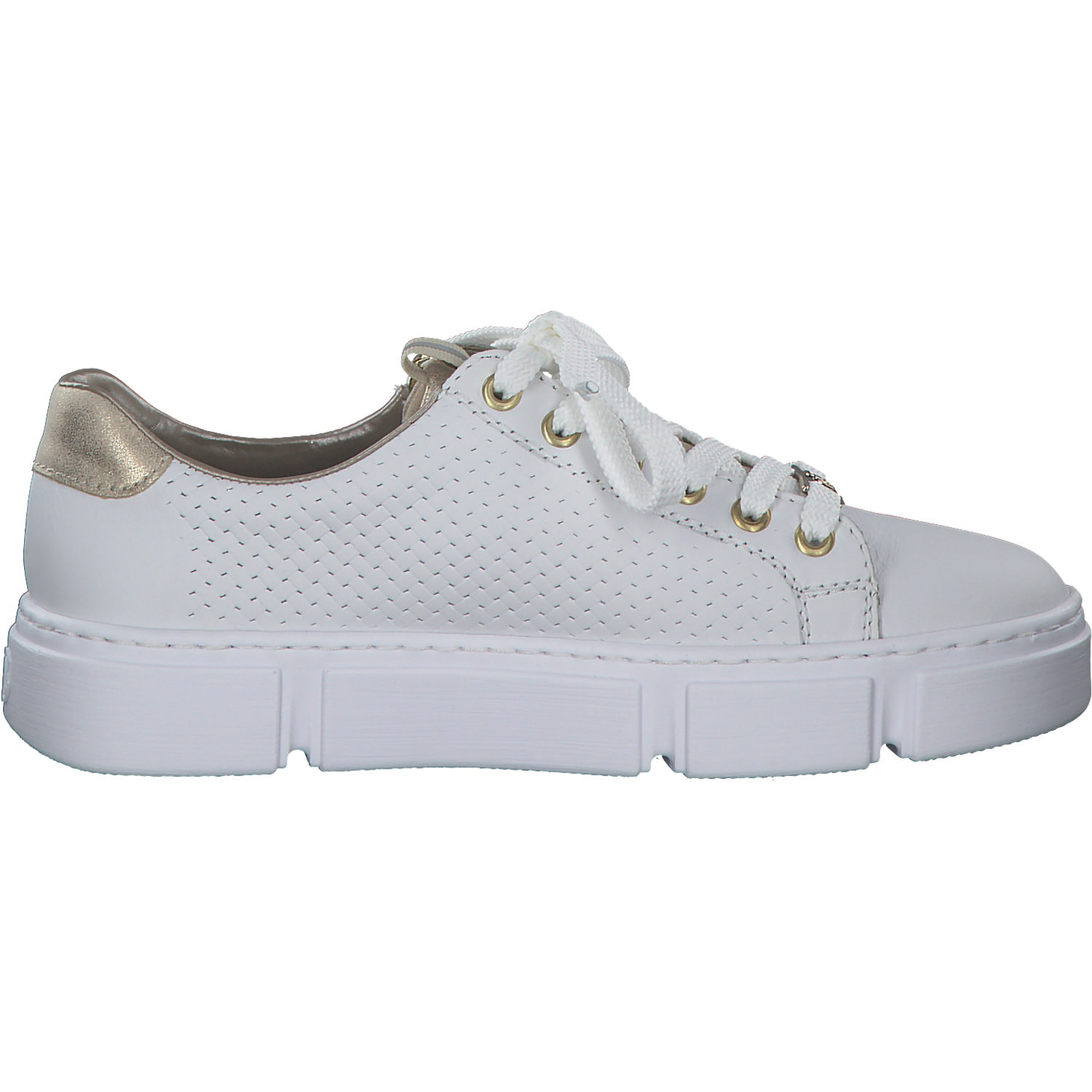 Rieker N5932, Schnürschuhe, Damen, hartweiss/muschel