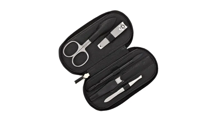 Maniküre-Etui Leder 5-teilig schwarz
