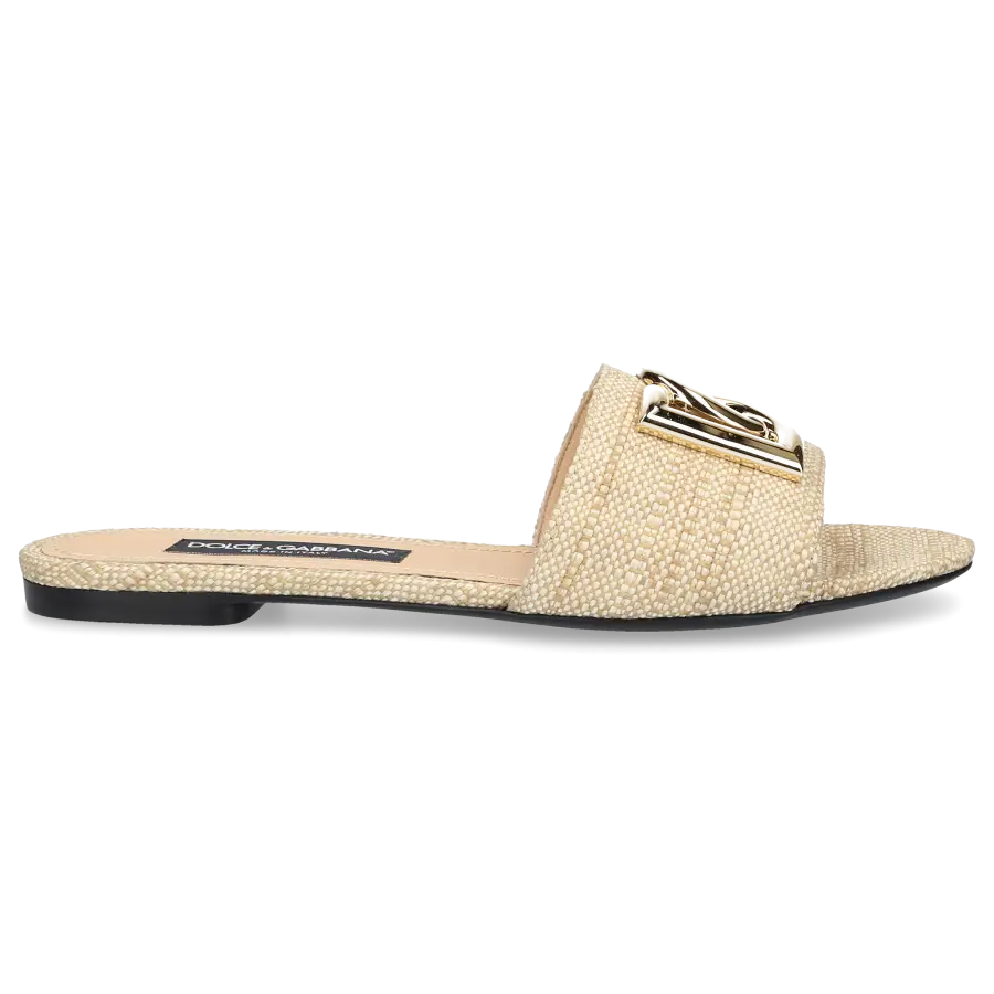 Dolce & Gabbana - Pantoletten BIANCA Bast - beige