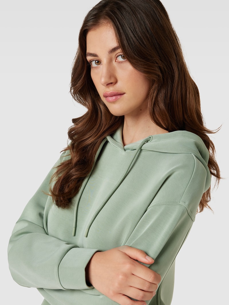 Hoodie mit Tunnelzug Modell 'Peach' in hellgrün