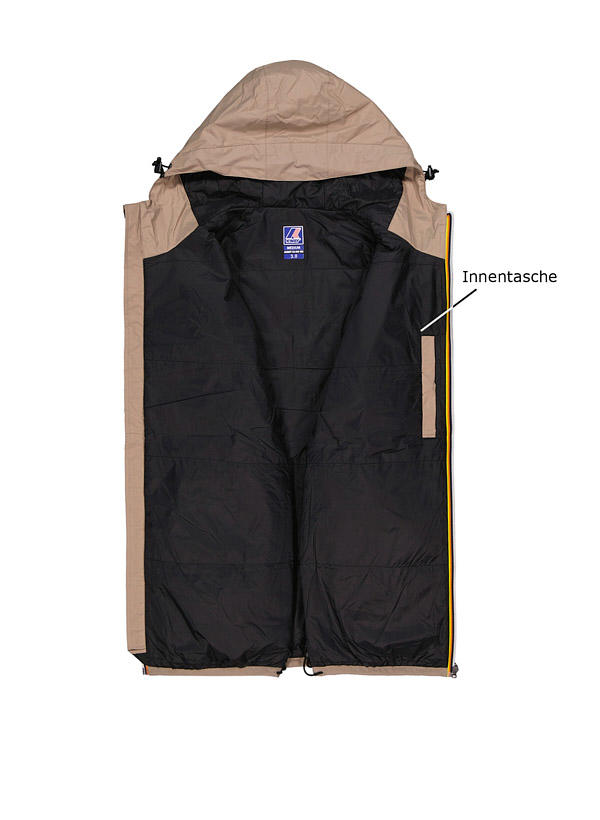 K-WAY, Kapuzenjacke Claude warm, Mikrofaser wasserfest, taupe