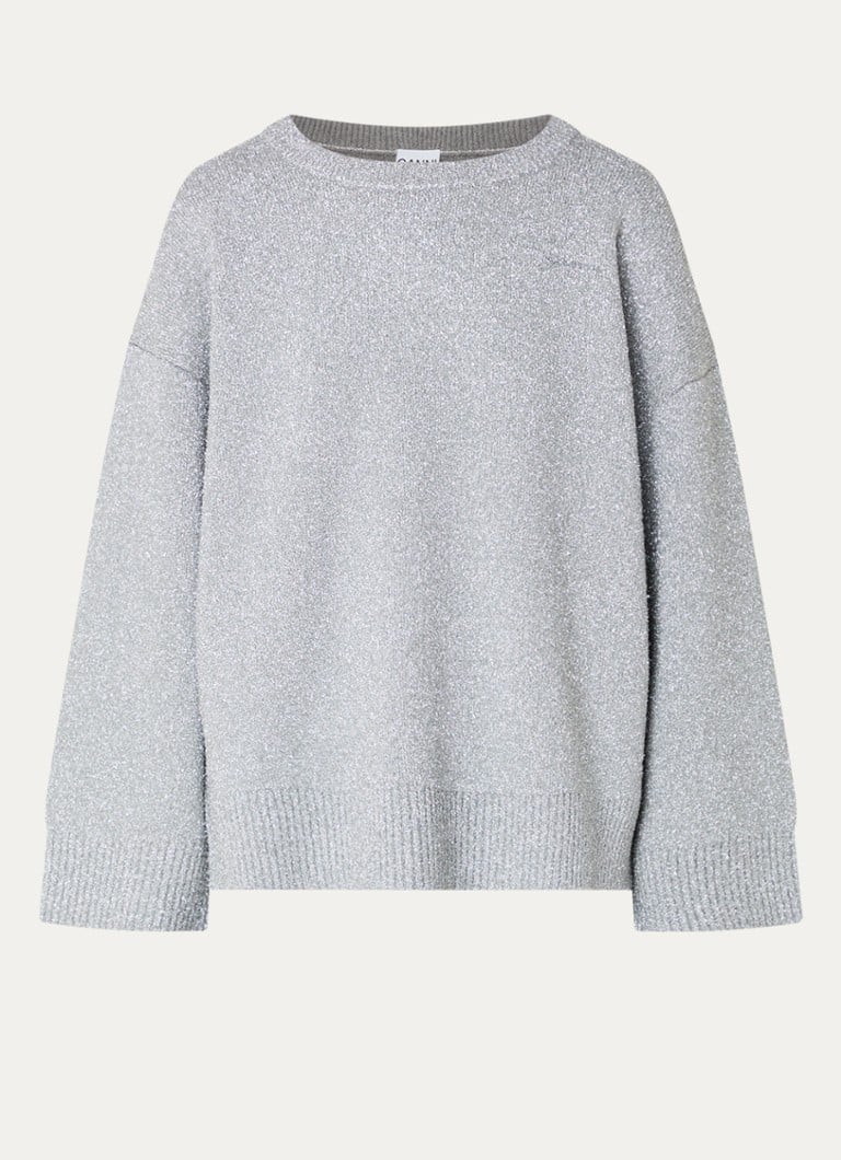 Maglione Ganni in pregiata maglia mista di lana merino e lurex