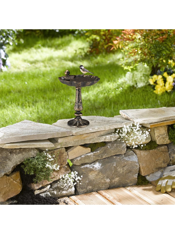 relaxdays Vogeltränke Antik in Bronze günstig kaufen onesize