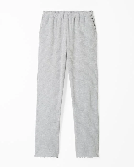 Pyjama maille interlock côtelée douce et souple