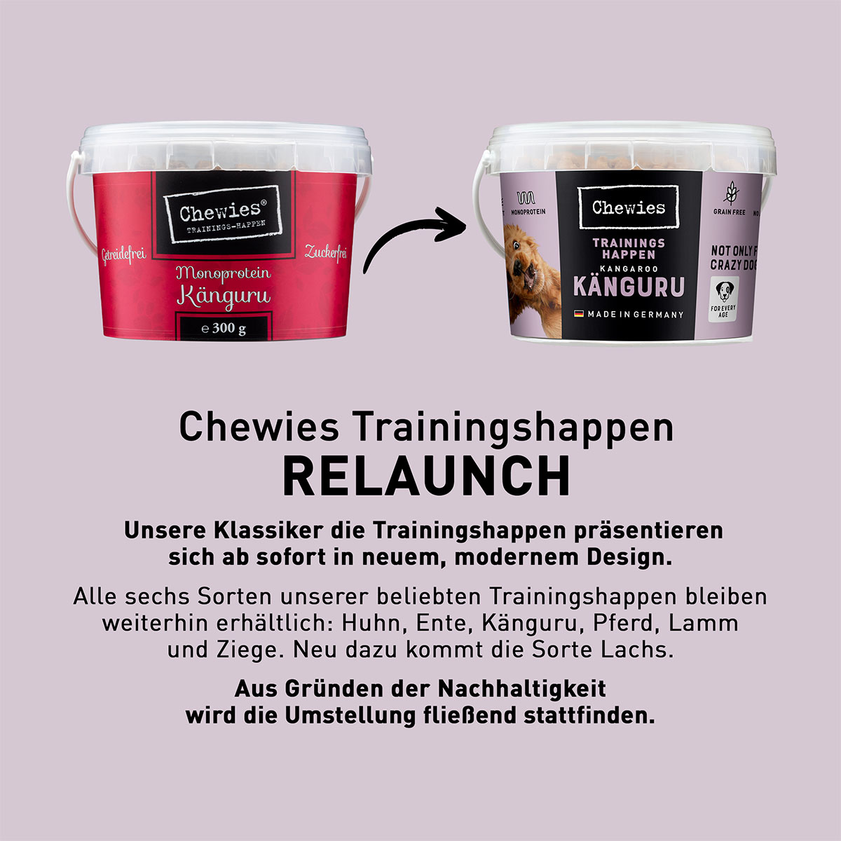Chewies Hundesnack Trainings-Happen Känguru 300g bei ZooRoyal