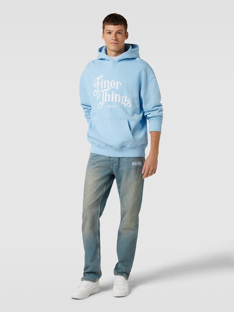 Jeans mit Label-Stitching Modell 'CARPE' in jeans