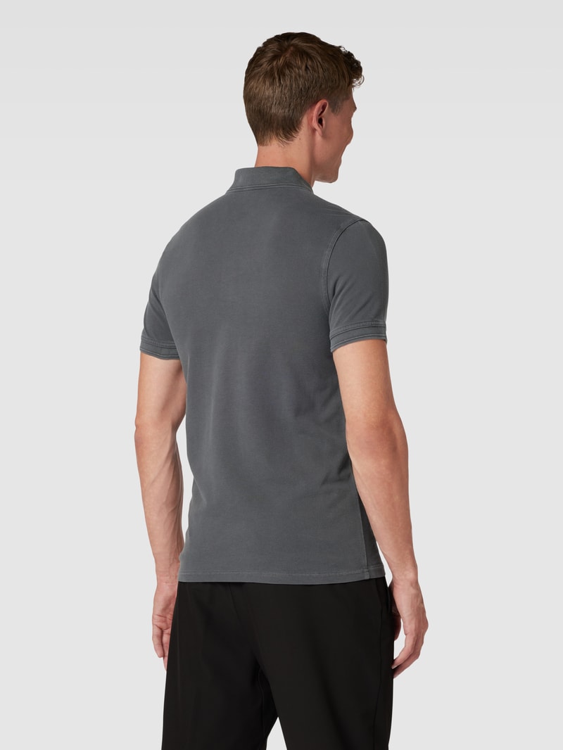 Poloshirt mit Label-Print Modell 'PRIME' in anthrazit