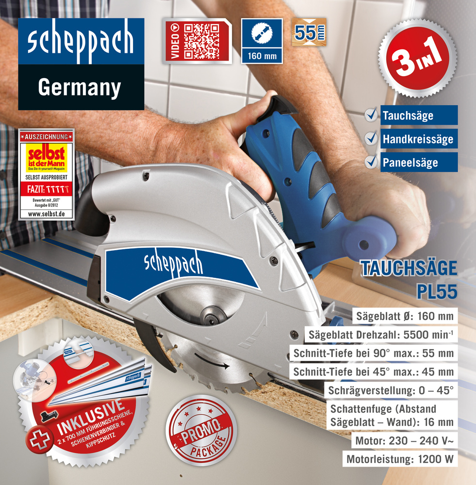 Scheppach 160 mm Tauchsägen-Set PL55
