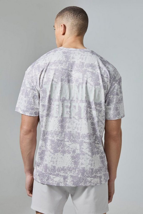 Oversize Camouflage T-Shirt mit Active Training Dept Print