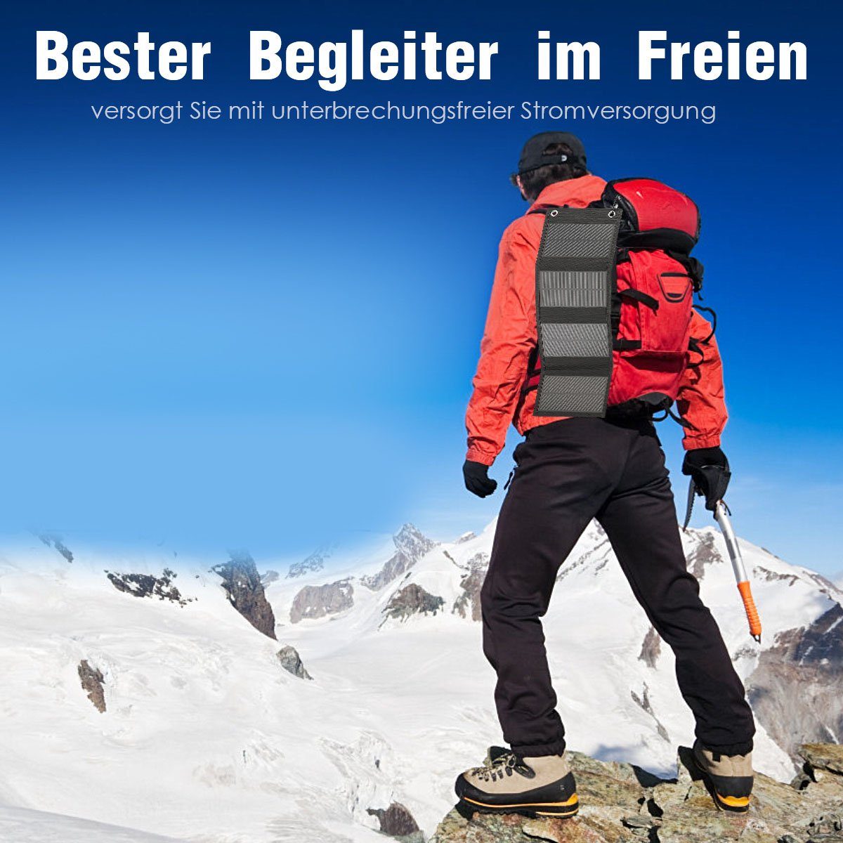 oyajia Solarmodul Faltbare 30W/50W Solarladegerät mit 4 Solarmodul, Tragbar, Wasserdichte IP67, Tragbares USB-Ladegerät für Outdoor-Camping Wandern