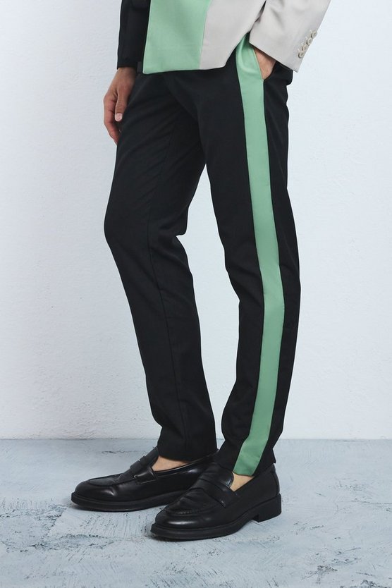Slim-Fit Anzughose mit Seitenstreifen