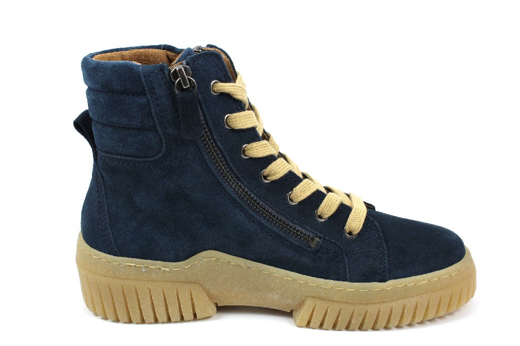 GABOR Schnür-Stiefeletten blau DREAMVELOUR topas