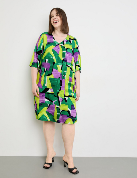 Knieumspielendes Blusenkleid mit 3/4 Arm