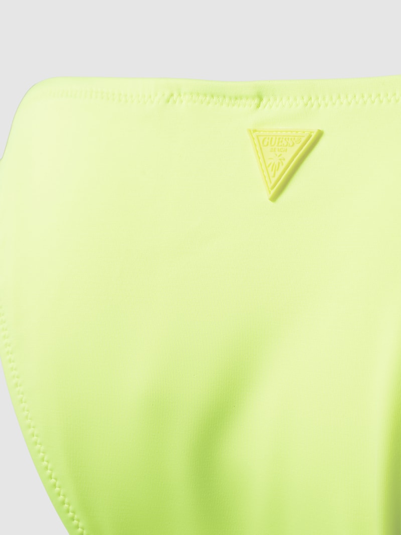 Bikini-Slip mit Label-Detail in neon gelb