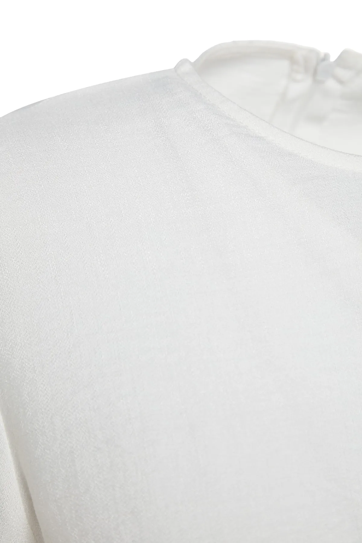 Trendyol Modest  Weißes, gewebtes Kleid in Leinenoptik mit breitem Gürtel und Reißverschlussbündchen TCTSS23EB00219