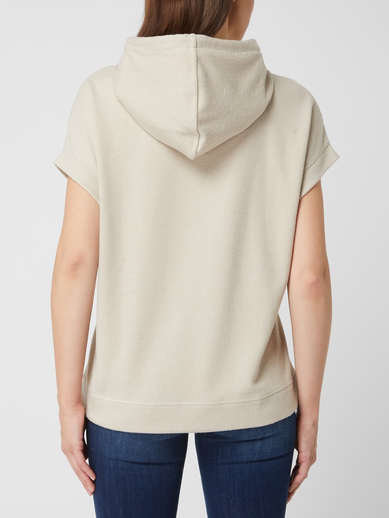 Hoodie mit kurzen Ärmeln in beige