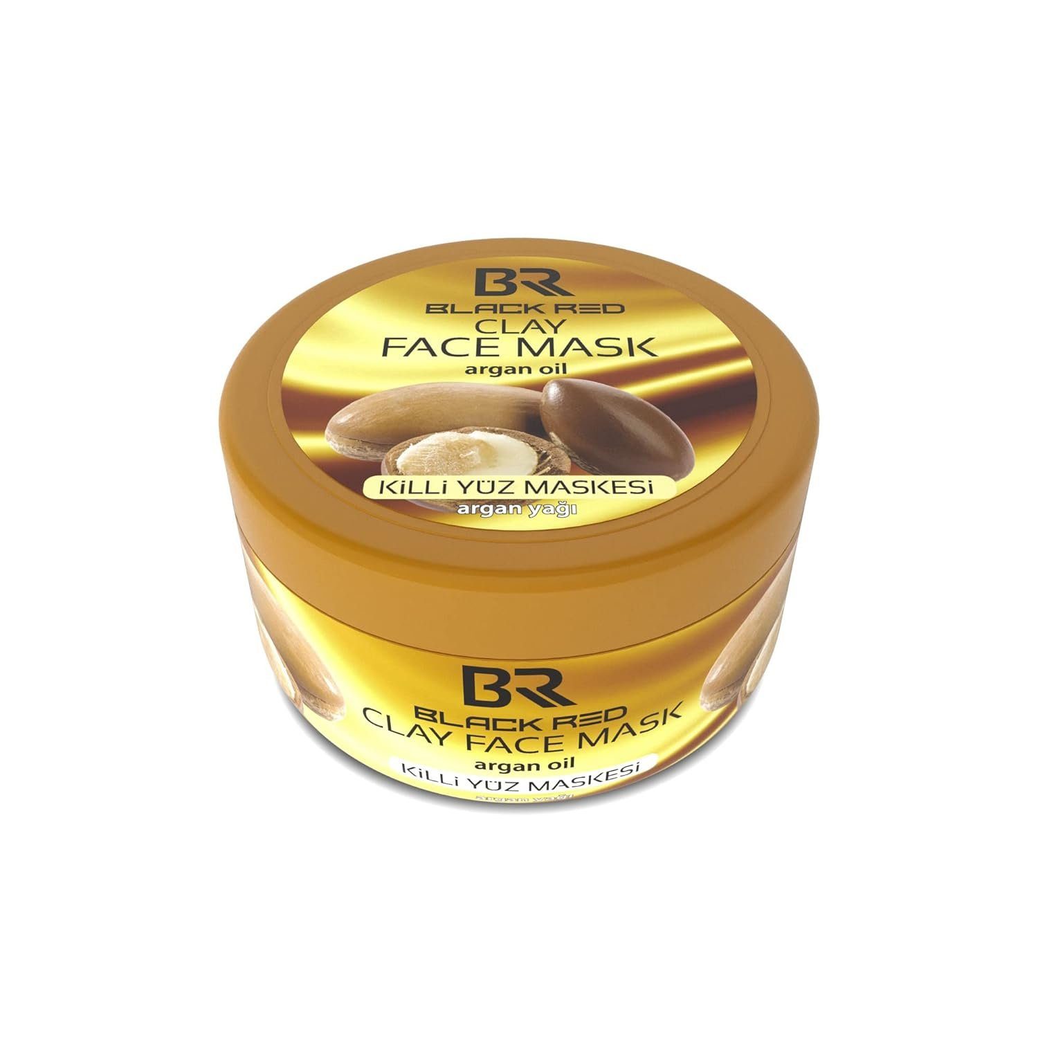 Dora Kozmetik Gesichtsmaske Black & Red Clay Face Mask Argan Oil 400g
