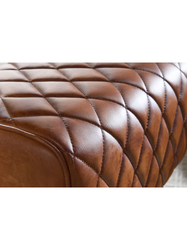 KADIMA DESIGN Sitzhocker Echtleder / Massivholz 40x48x27 cm Modern Fußhocker, günstig kaufen onesize