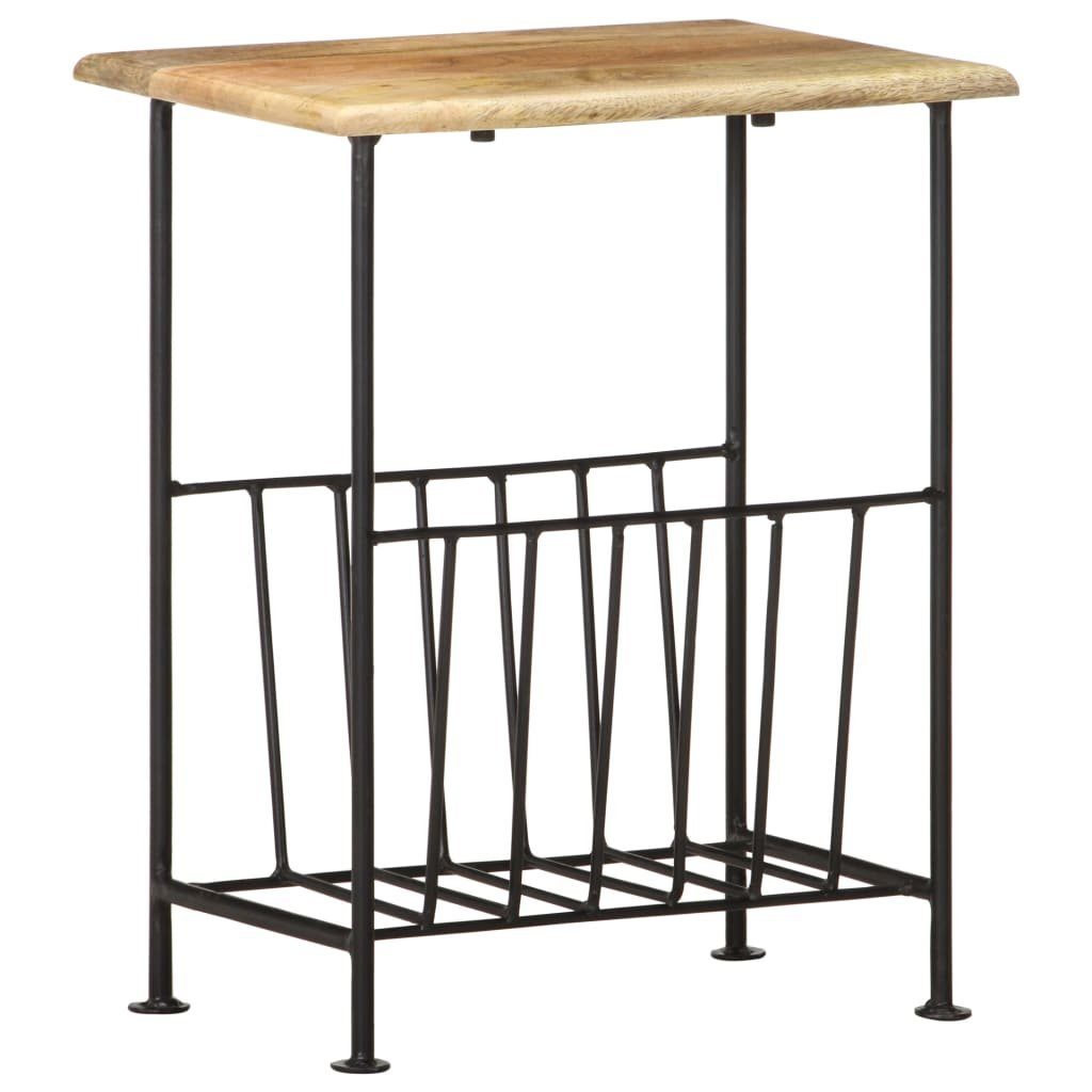 vidaXL Zeitungsständer Zeitschriftenständer 40 x 30 x 50 cm Massivholz Mango und Stahl